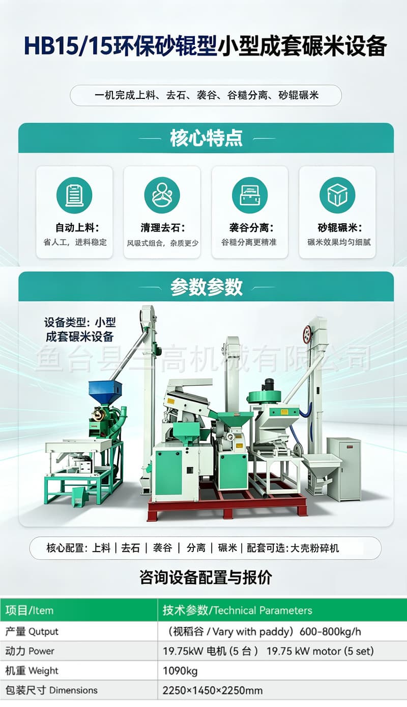 HB15/15 Compact Rice Milling Line, detail sheet 1